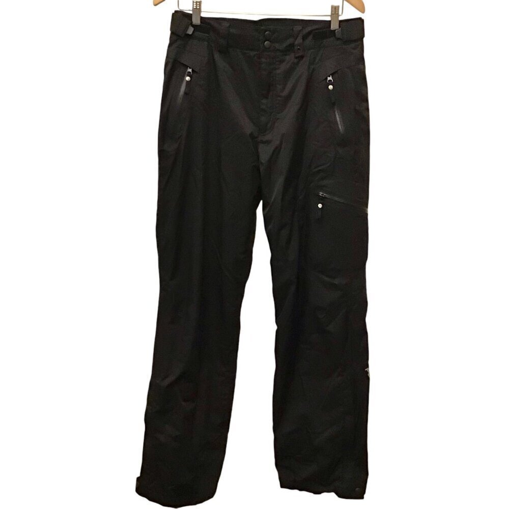 FERA 32R Men’s Ski Snow Pants Black Thermolite Pockets Zip Fly 2-Snap Logo